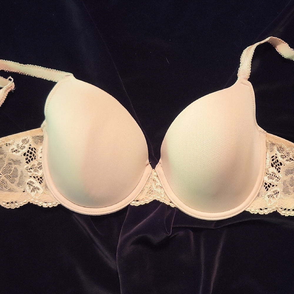 Elegant Lace Trimmed Bra in Cream